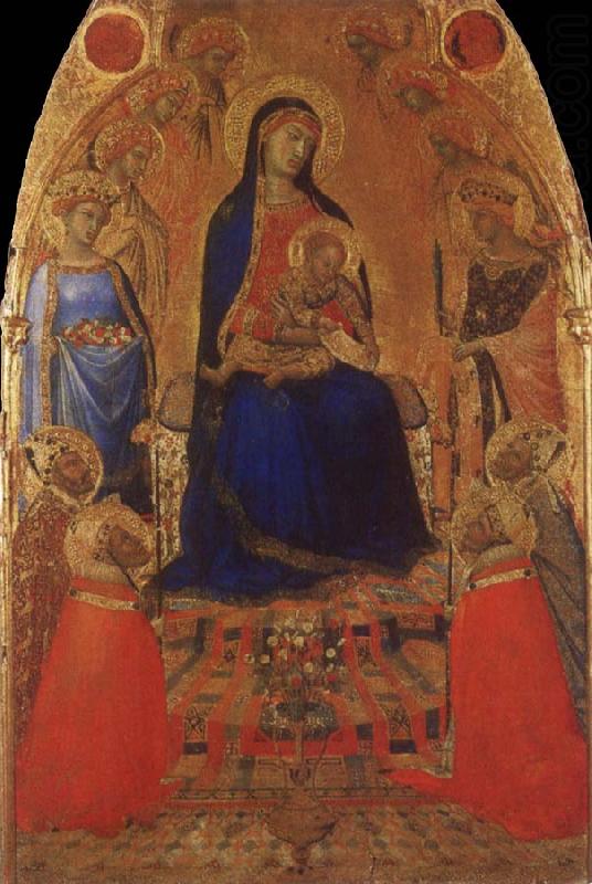 Madonna and Child Enthroned with Angels and Saints, Ambrogio Lorenzetti